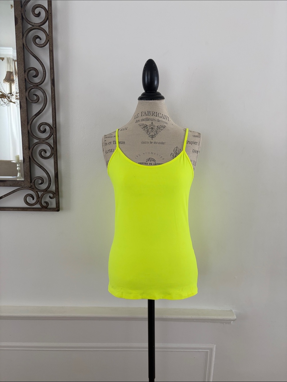 Zara Neon Yellow Slim Spaghetti Strap Tank